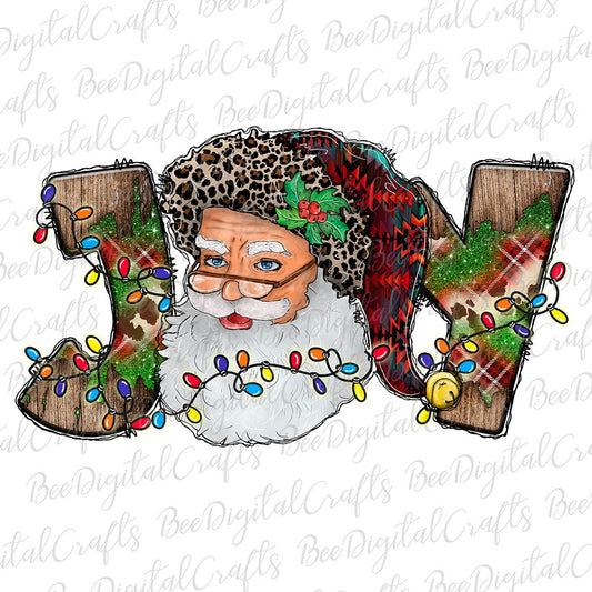 Christmas Joy Santa sublimation design