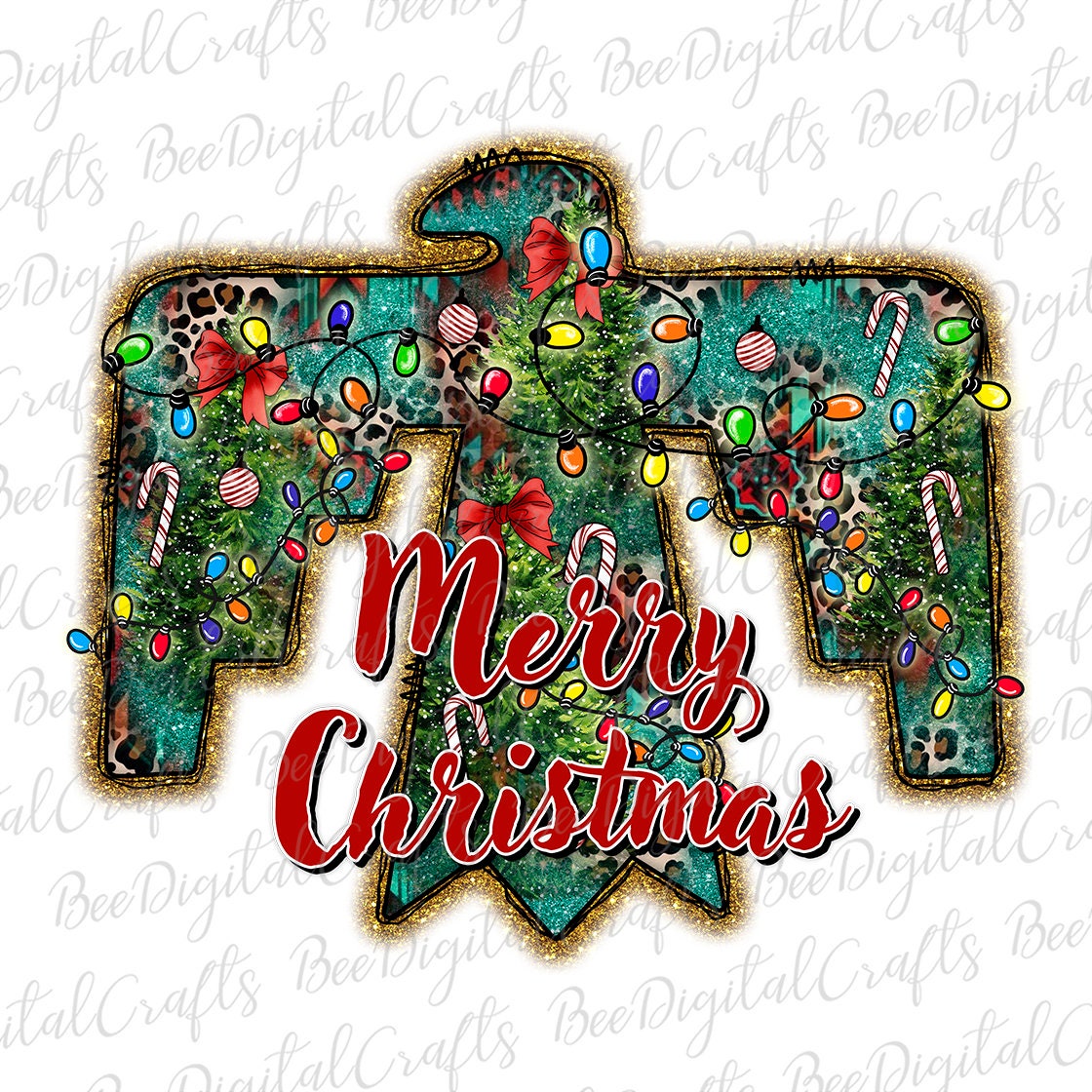 Merry Christmas thunderbird sublimation design