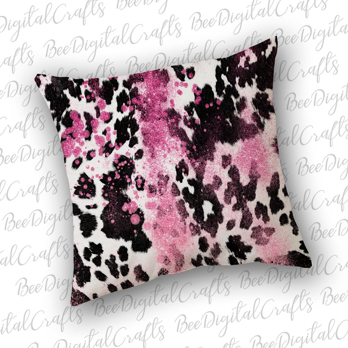 Cowhide and pink background sublimation design