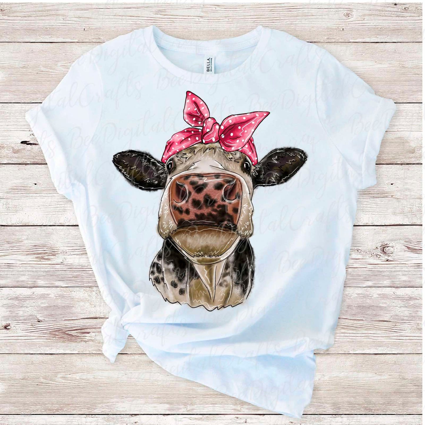 Cow with bandana sublimation design