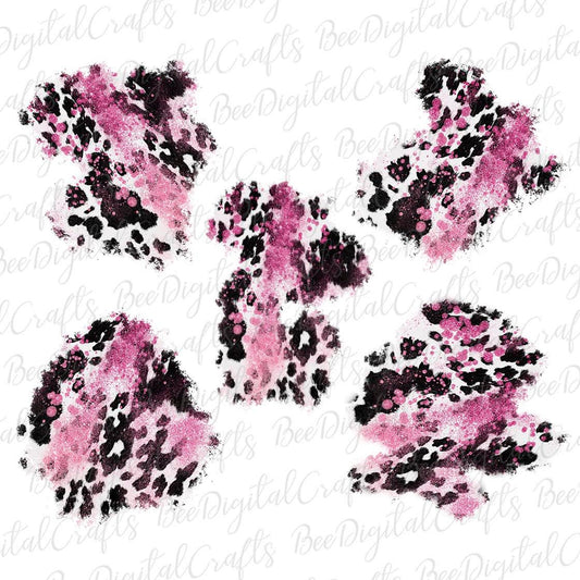 Pink cowhide patch sublimation design