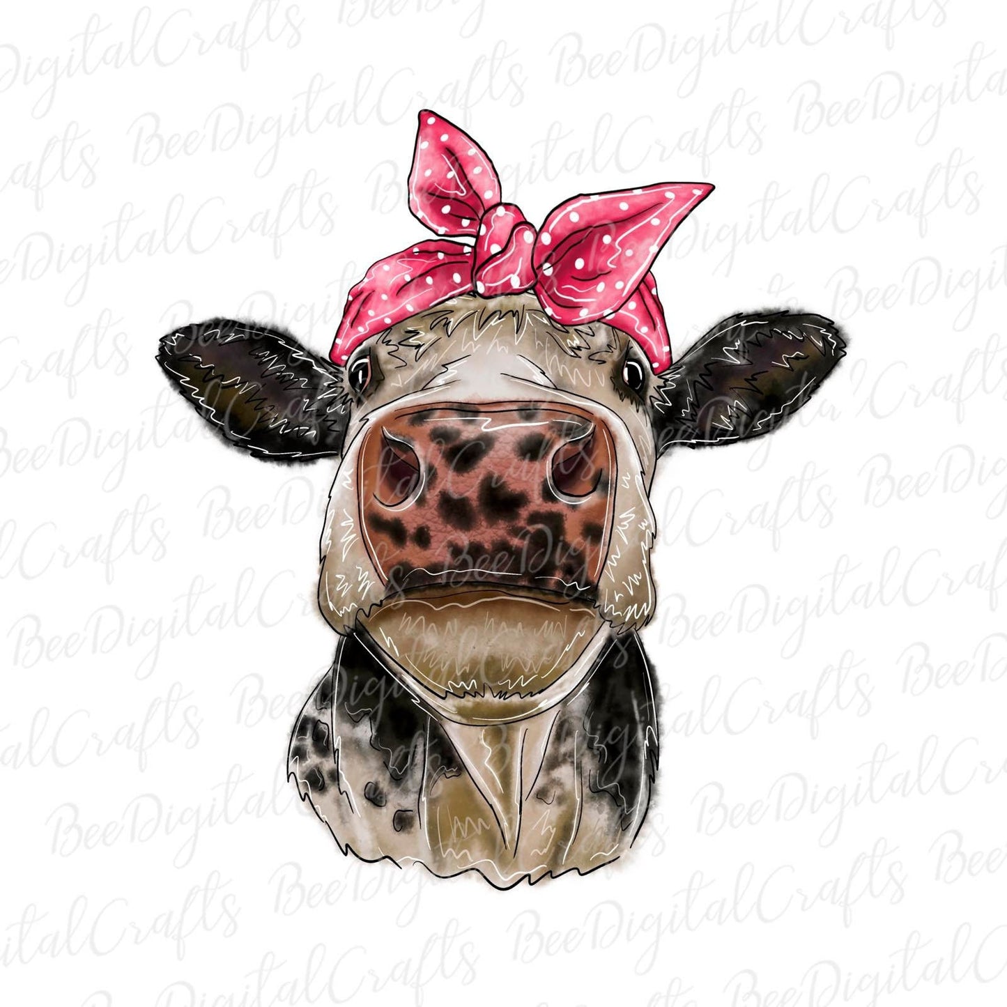 Cow with bandana sublimation design