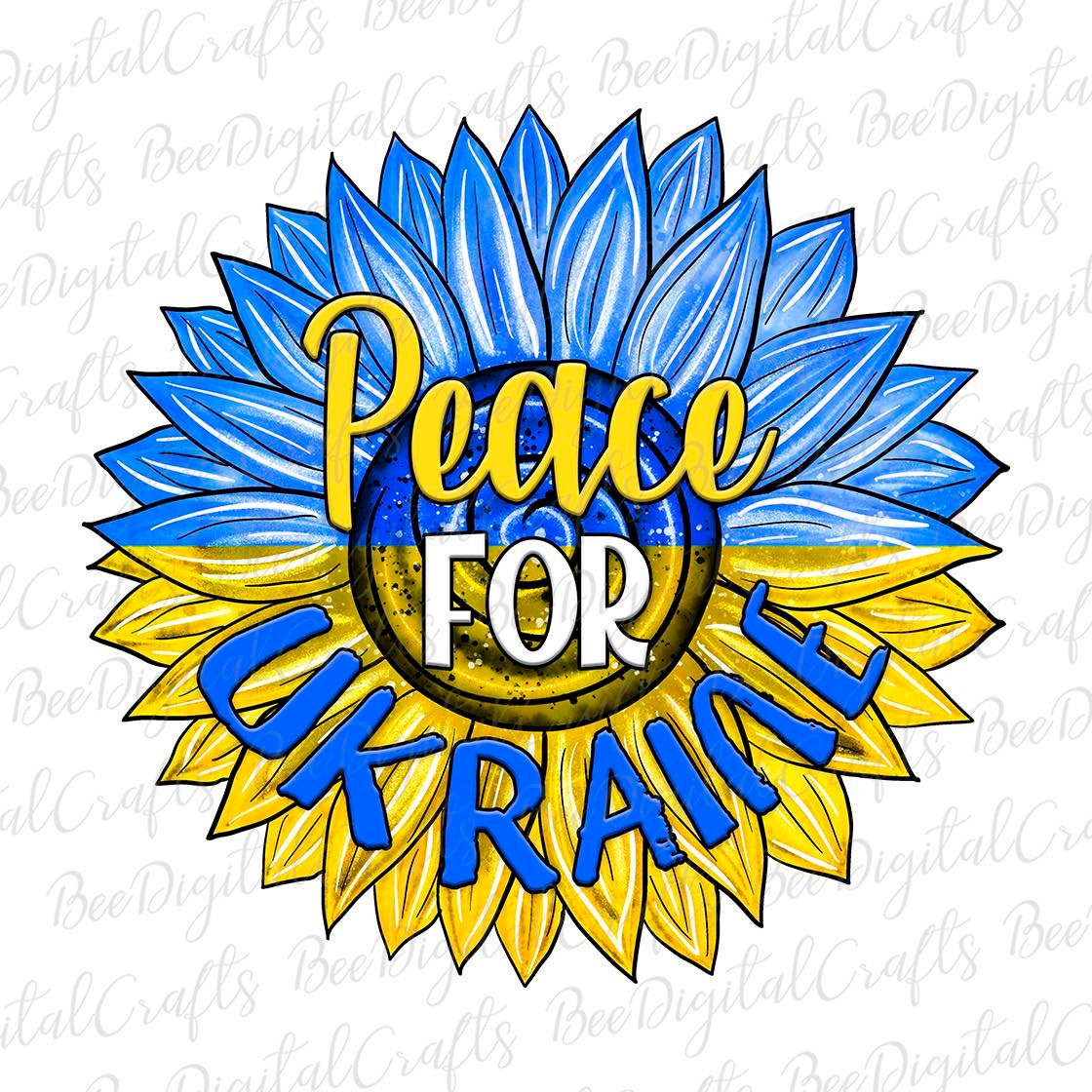 Peace for Ukraine sunflower sublimation design