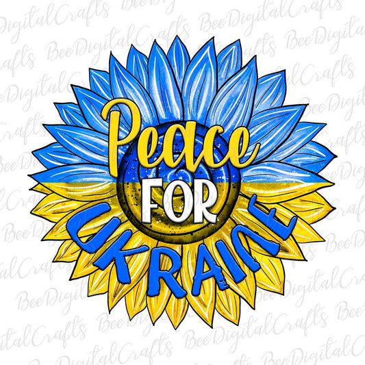 Peace for Ukraine sunflower sublimation design