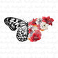 Floral butterfly sublimation design