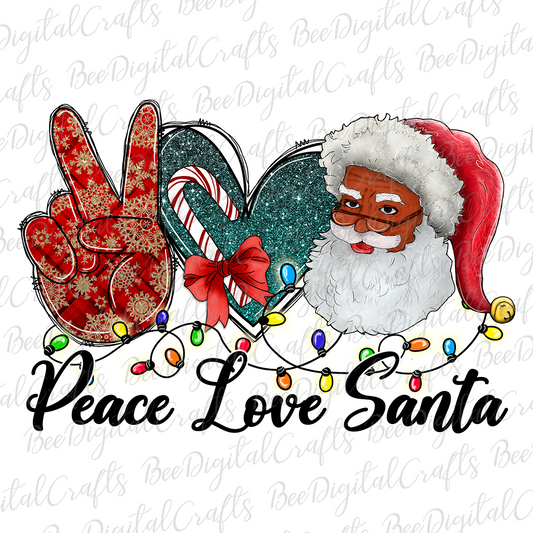 Peace love Santa sublimation design