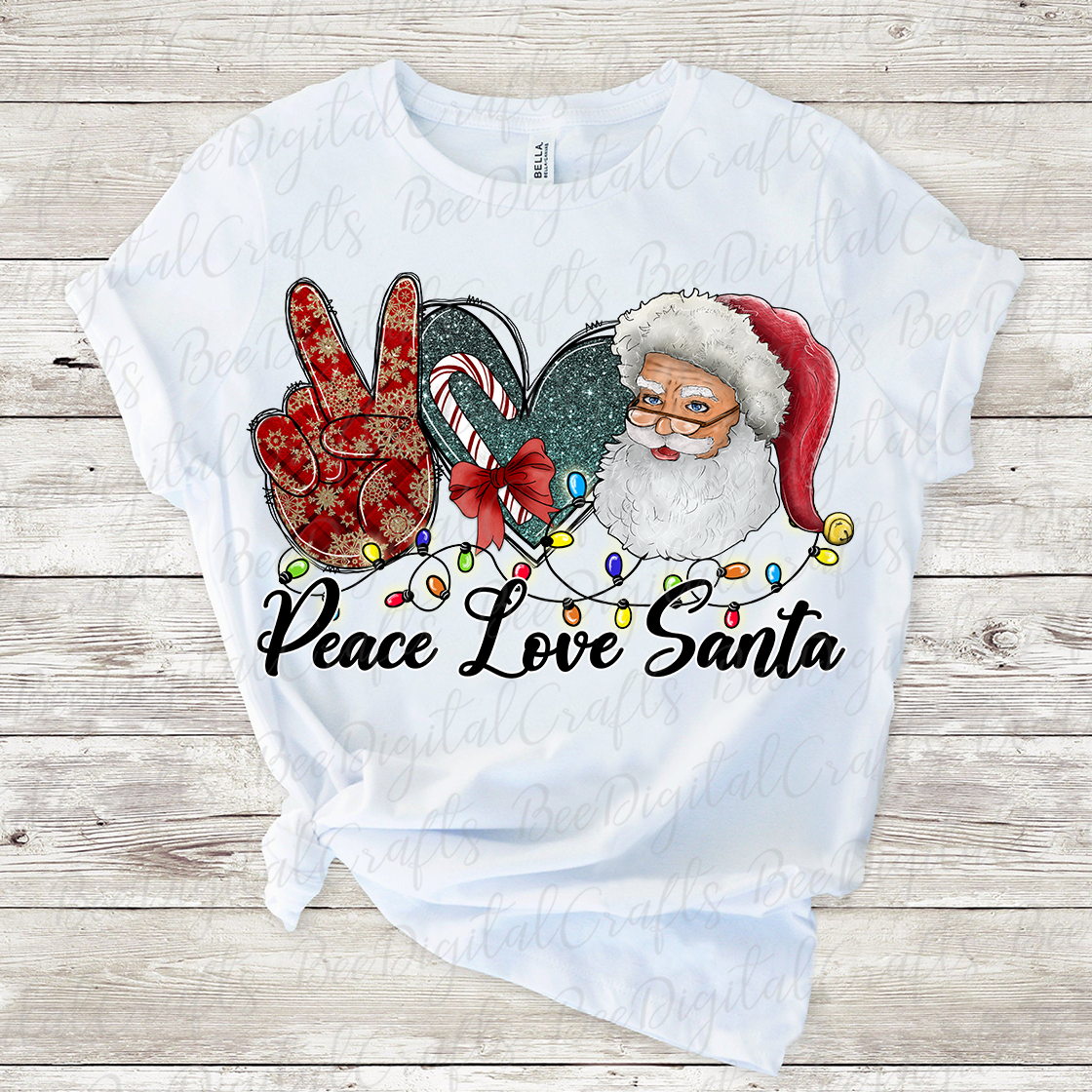 Peace love Santa sublimation design