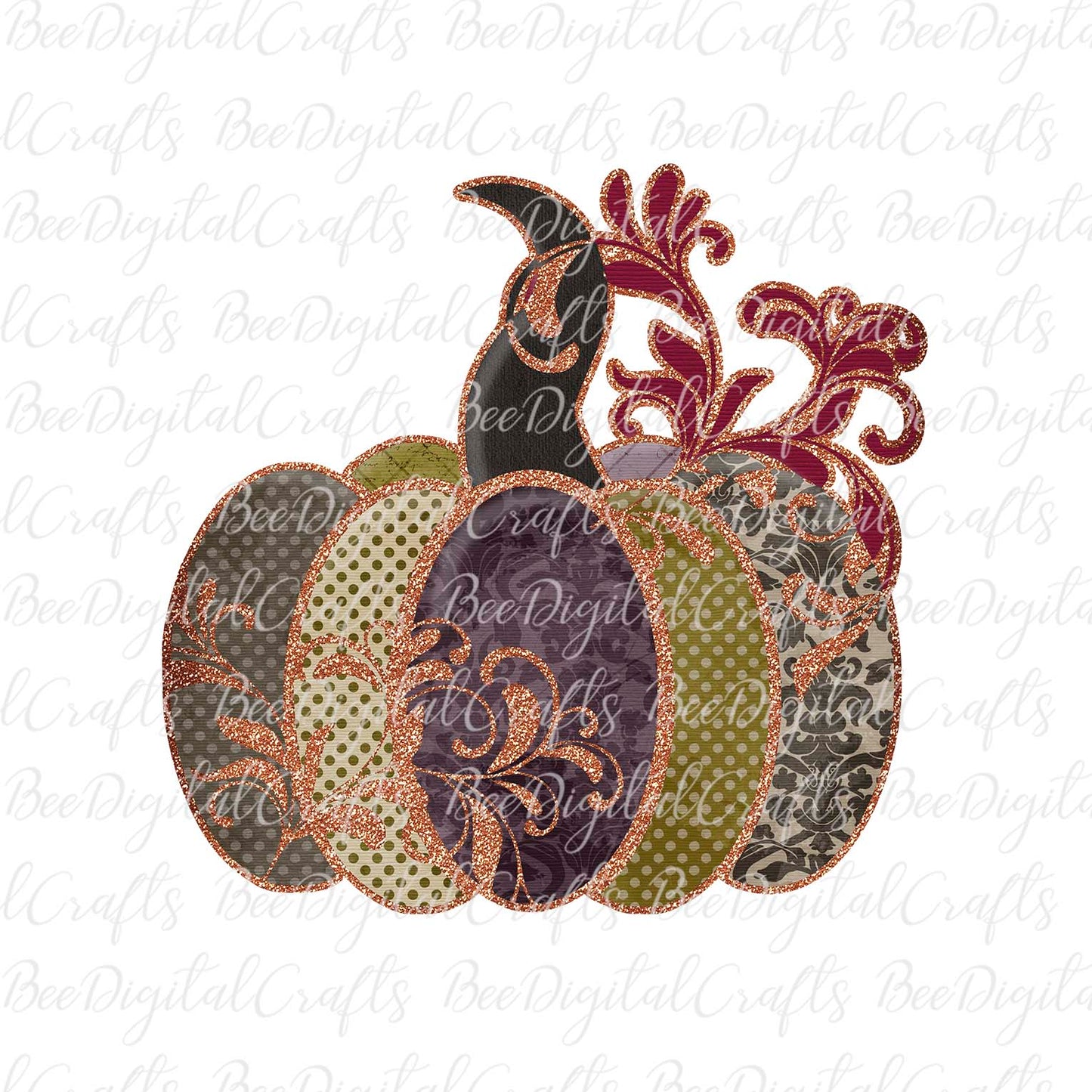 Patch pumpkin sublimation design