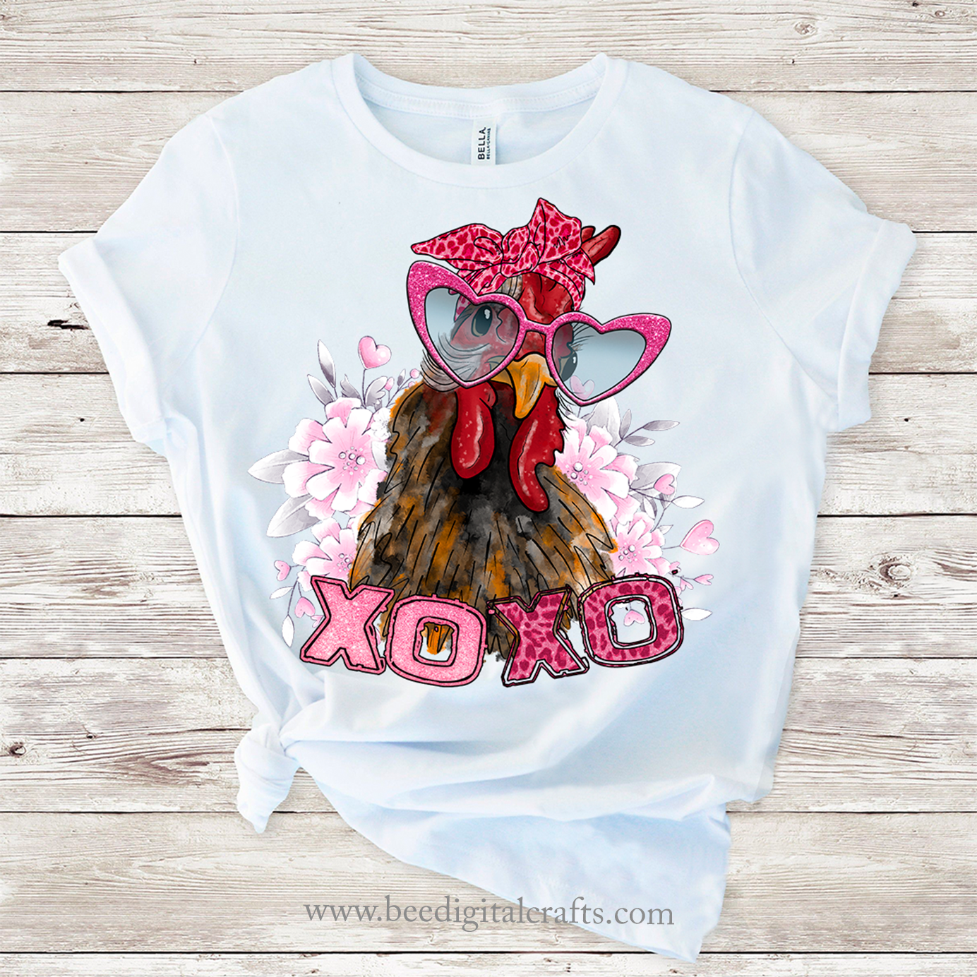 Valentine chicken sublimation design