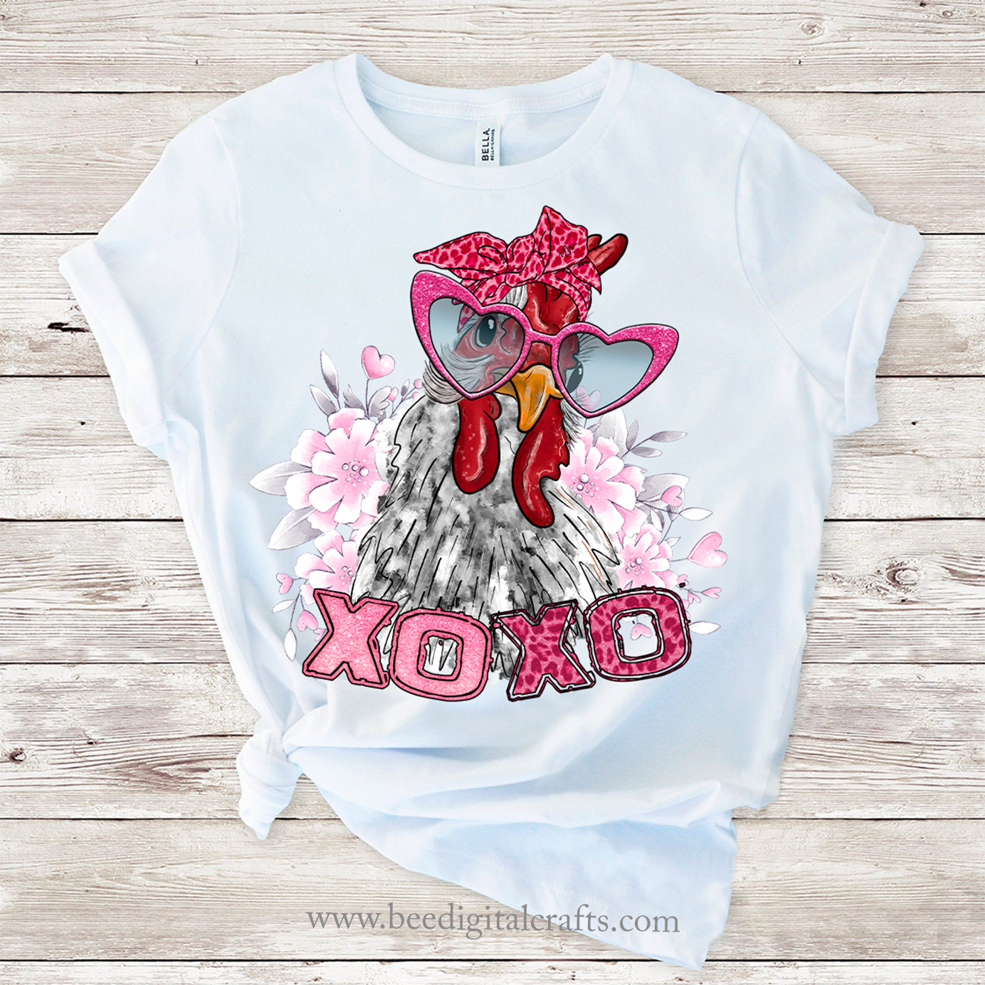 Valentine chicken sublimation design