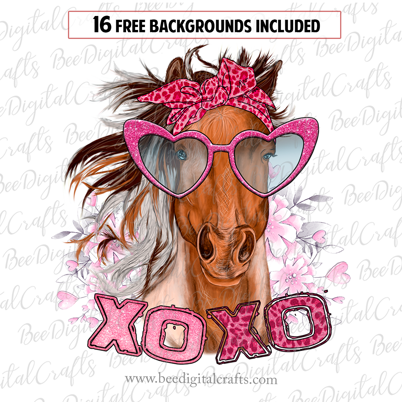 Valentine horse sublimation design