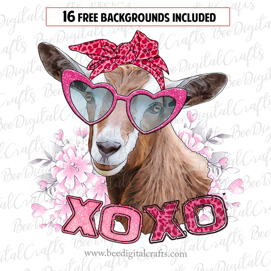 Valentine goat sublimation design