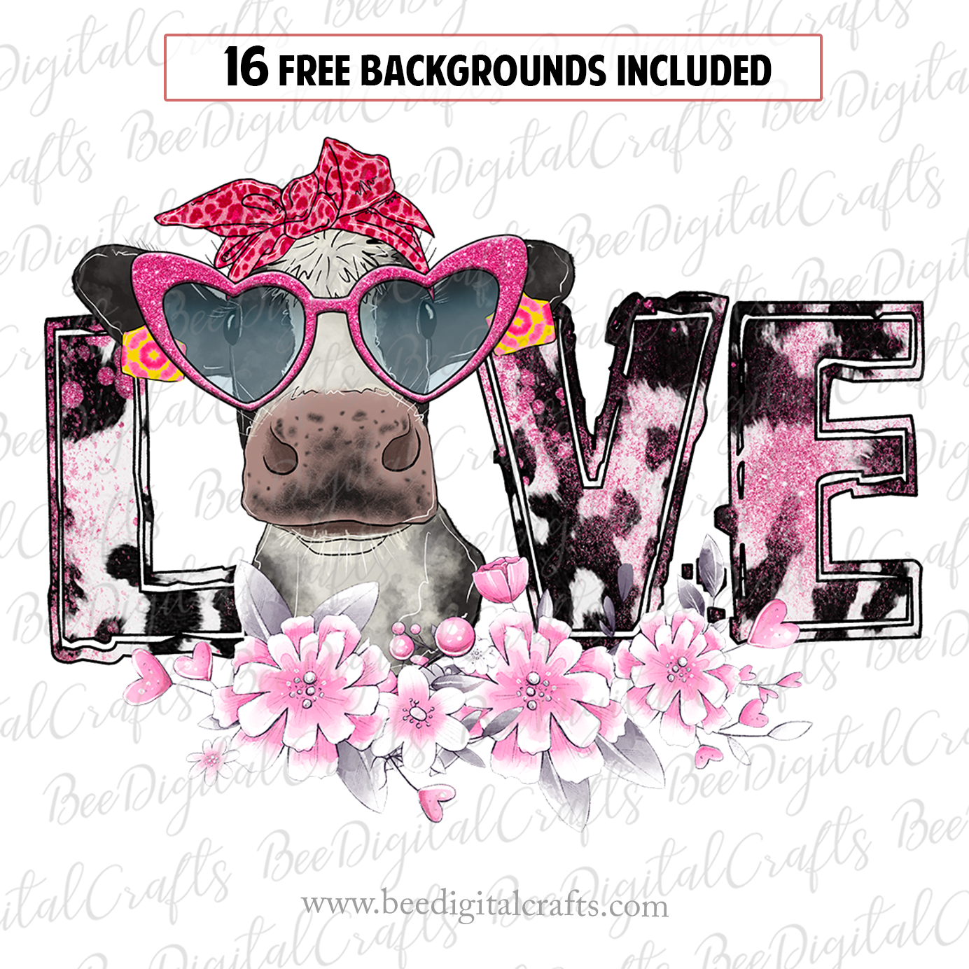 Love cow sublimation design