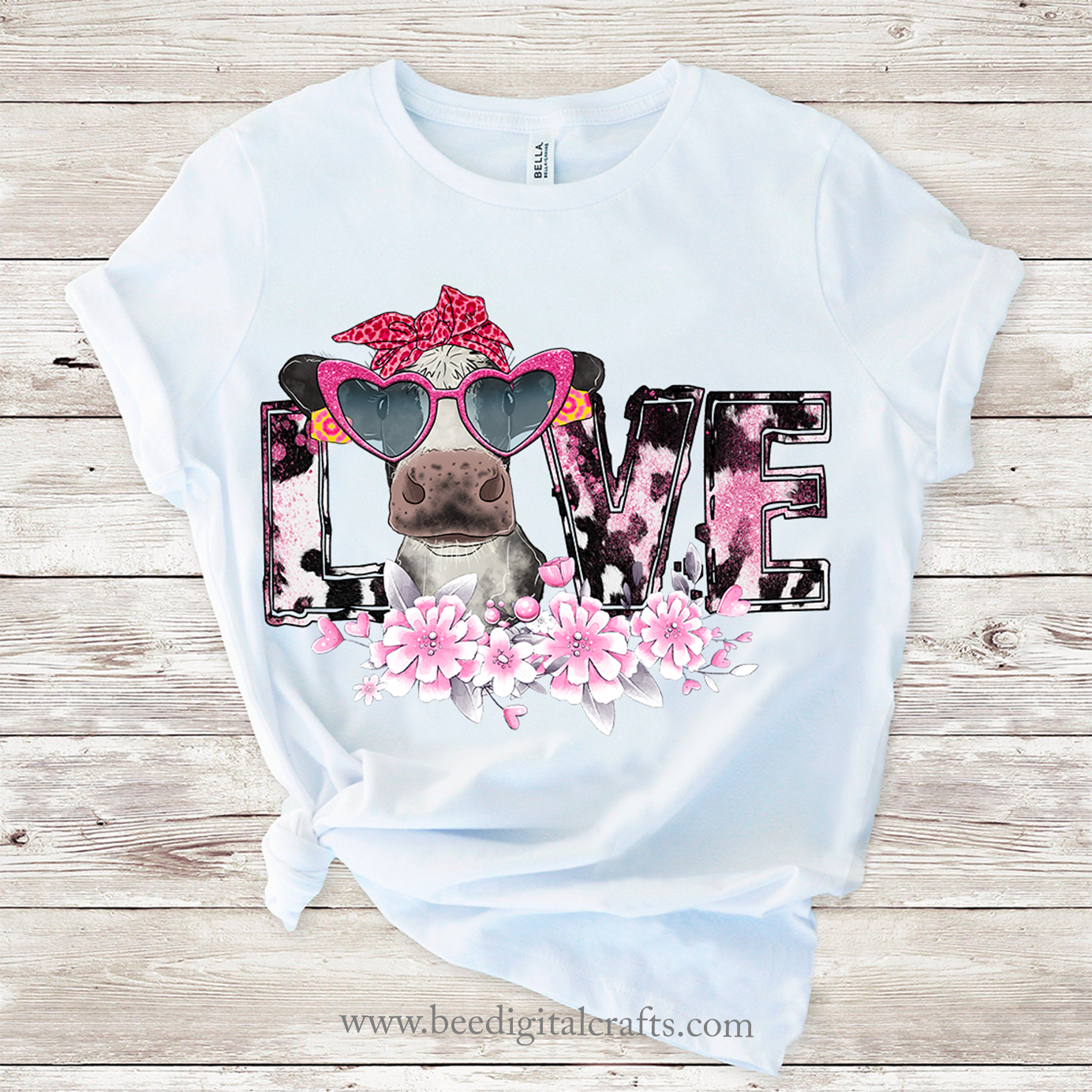 Love cow sublimation design