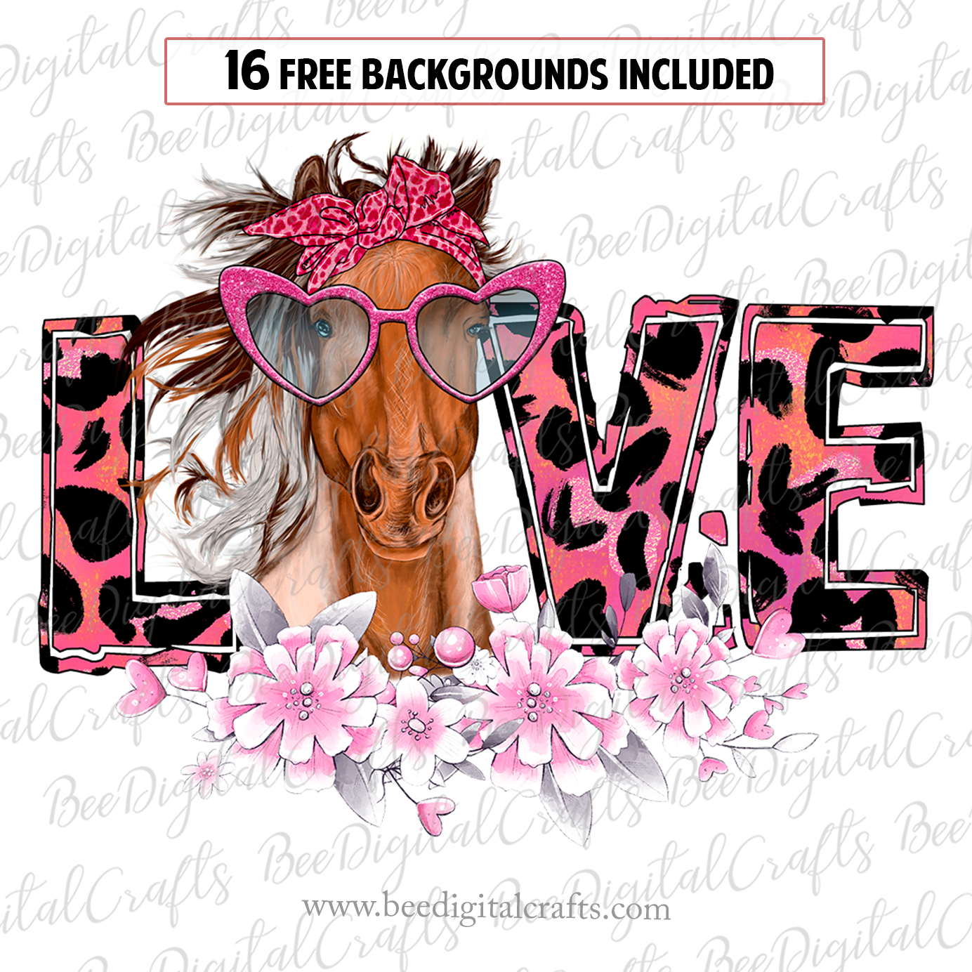 Horse love sublimation design