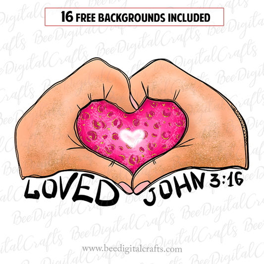 Loved John 3:16 sublimation design