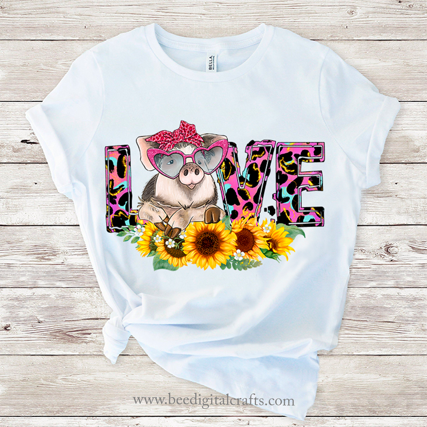 Pig love sublimation design