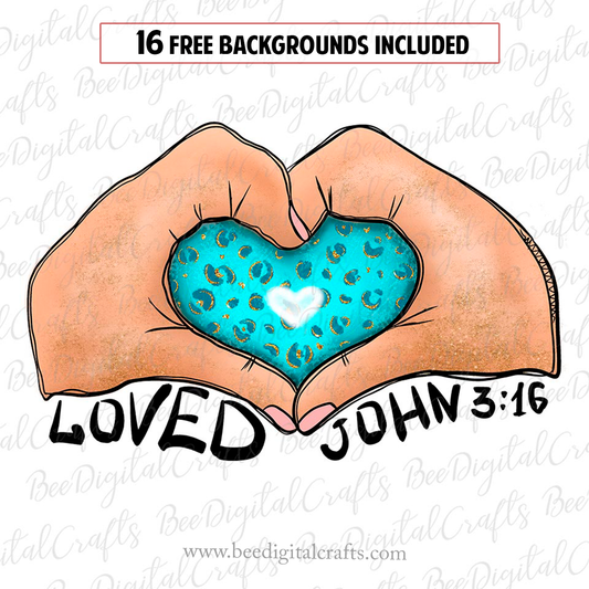 Loved John 3:16 sublimation design