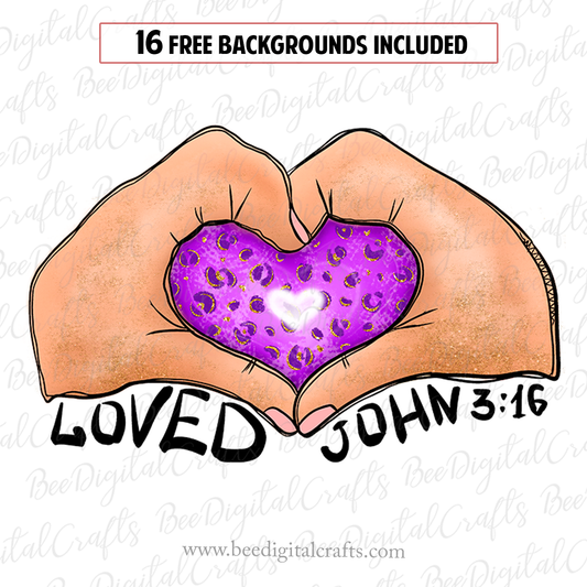 Loved John 3:16 sublimation design