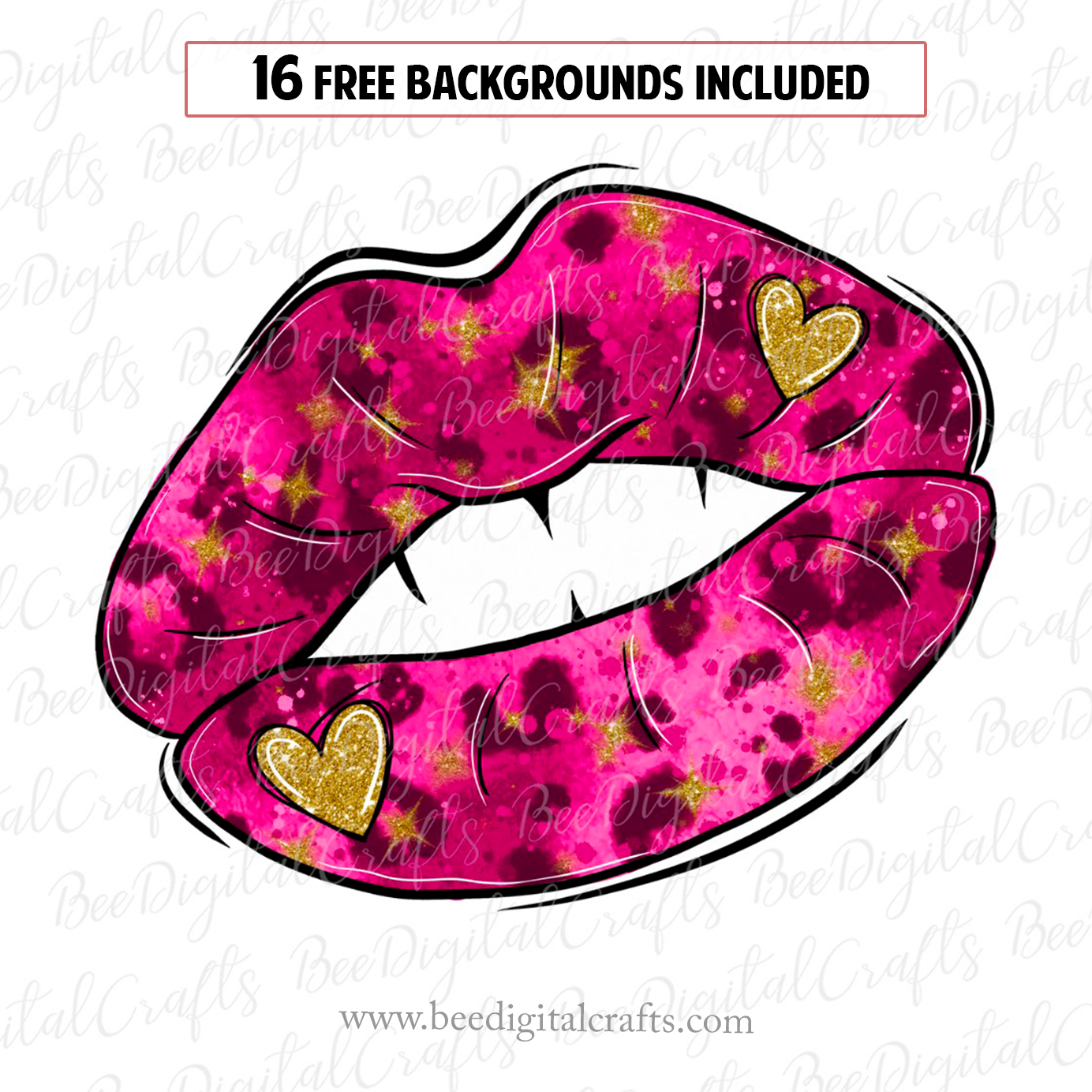 Pink leopard lips sublimation design