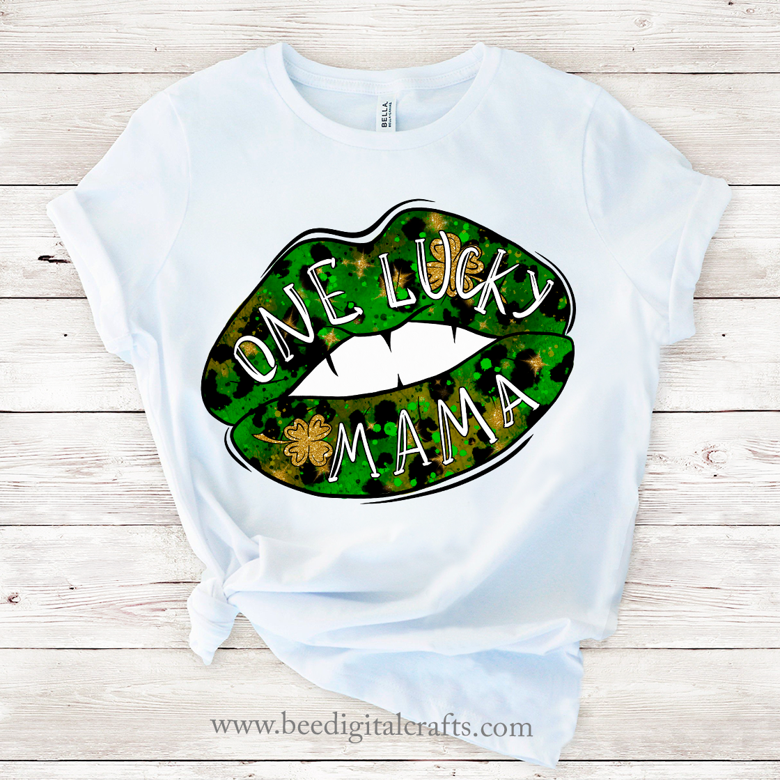 One lucky mama sublimation design