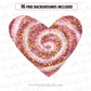 Pink glitter heart sublimation design