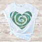 Teal glitter heart sublimation design