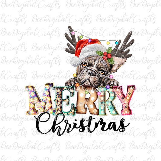 Merry Christmas dog sublimation design