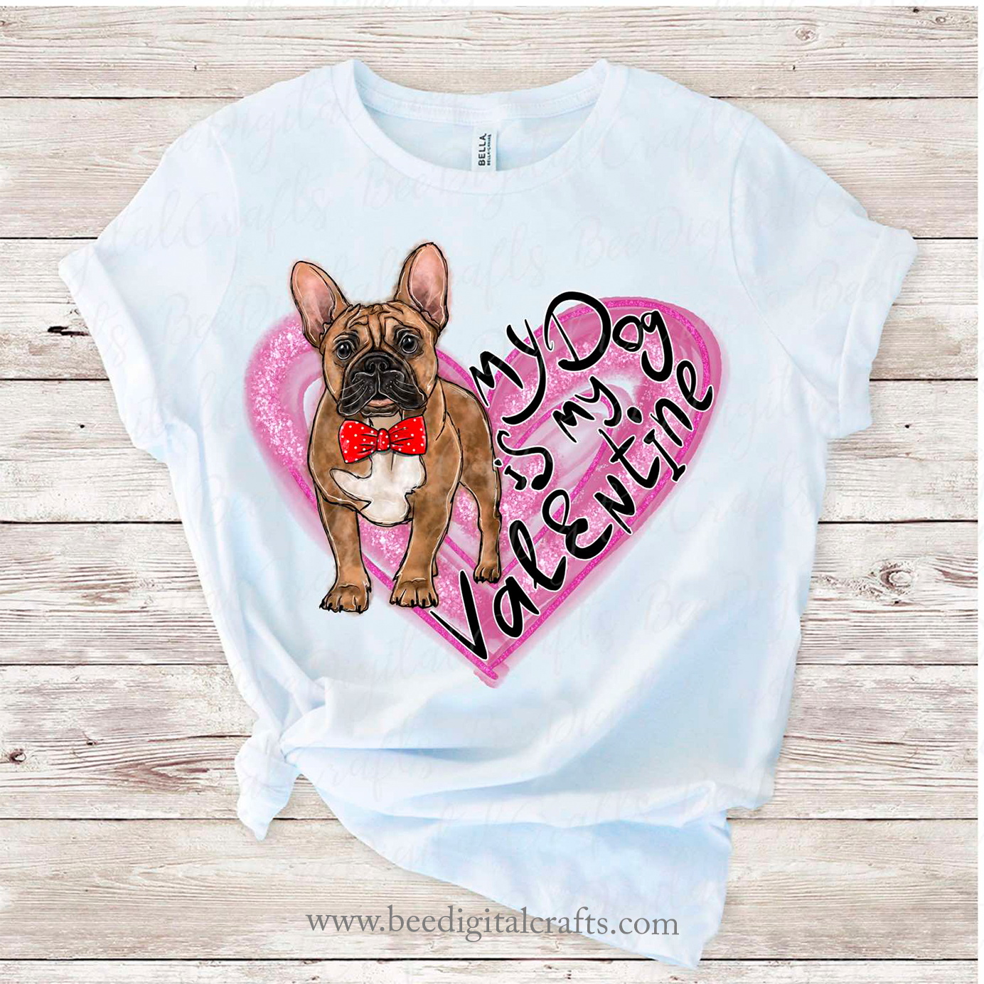 French bulldog  Valentine sublimation design