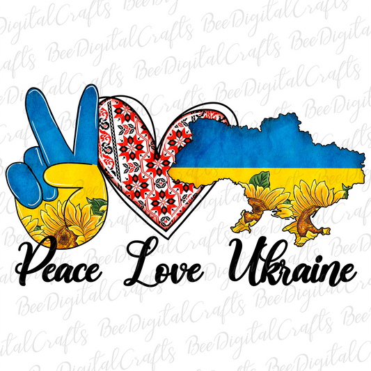 Peace Love Ukraine sublimation design