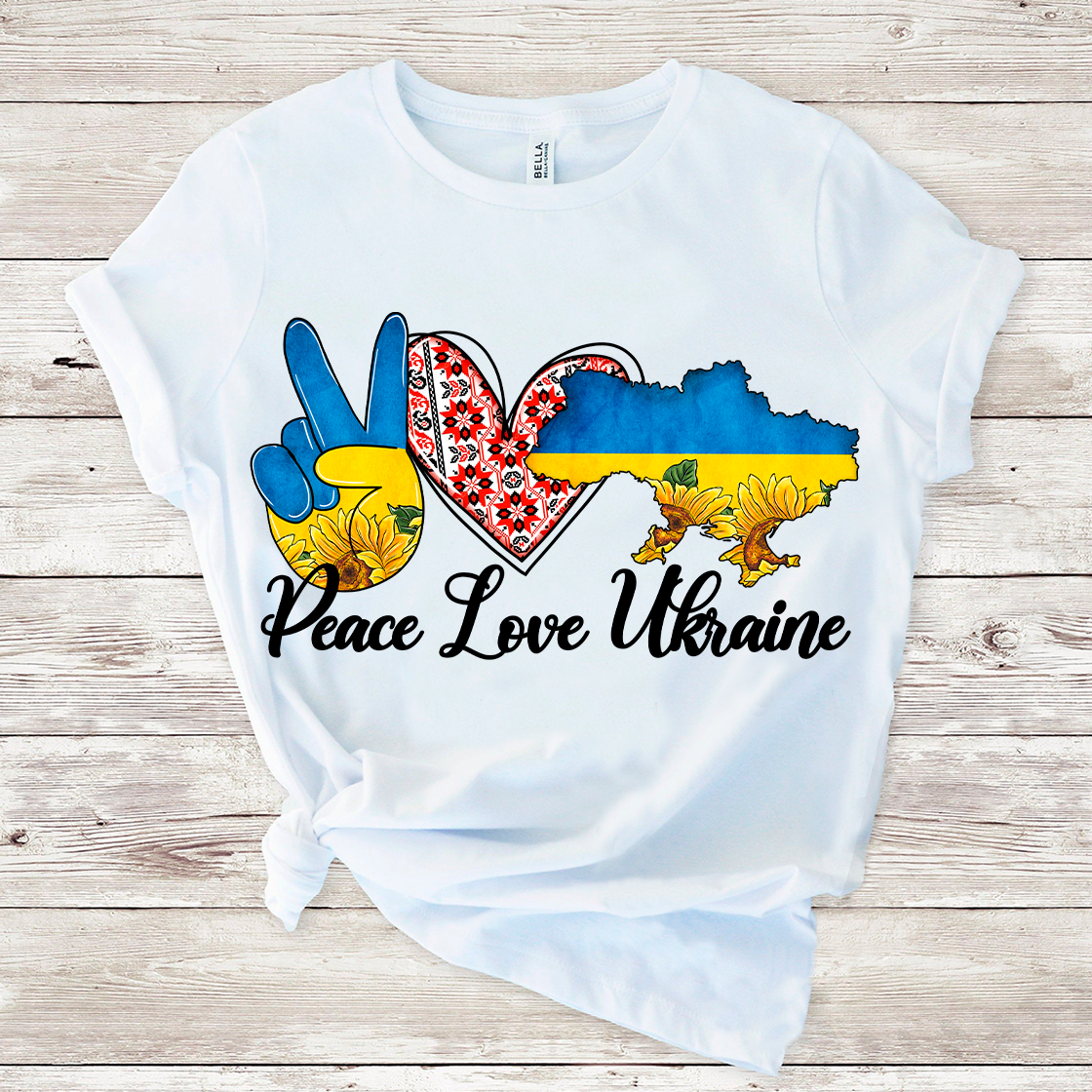 Peace Love Ukraine sublimation design