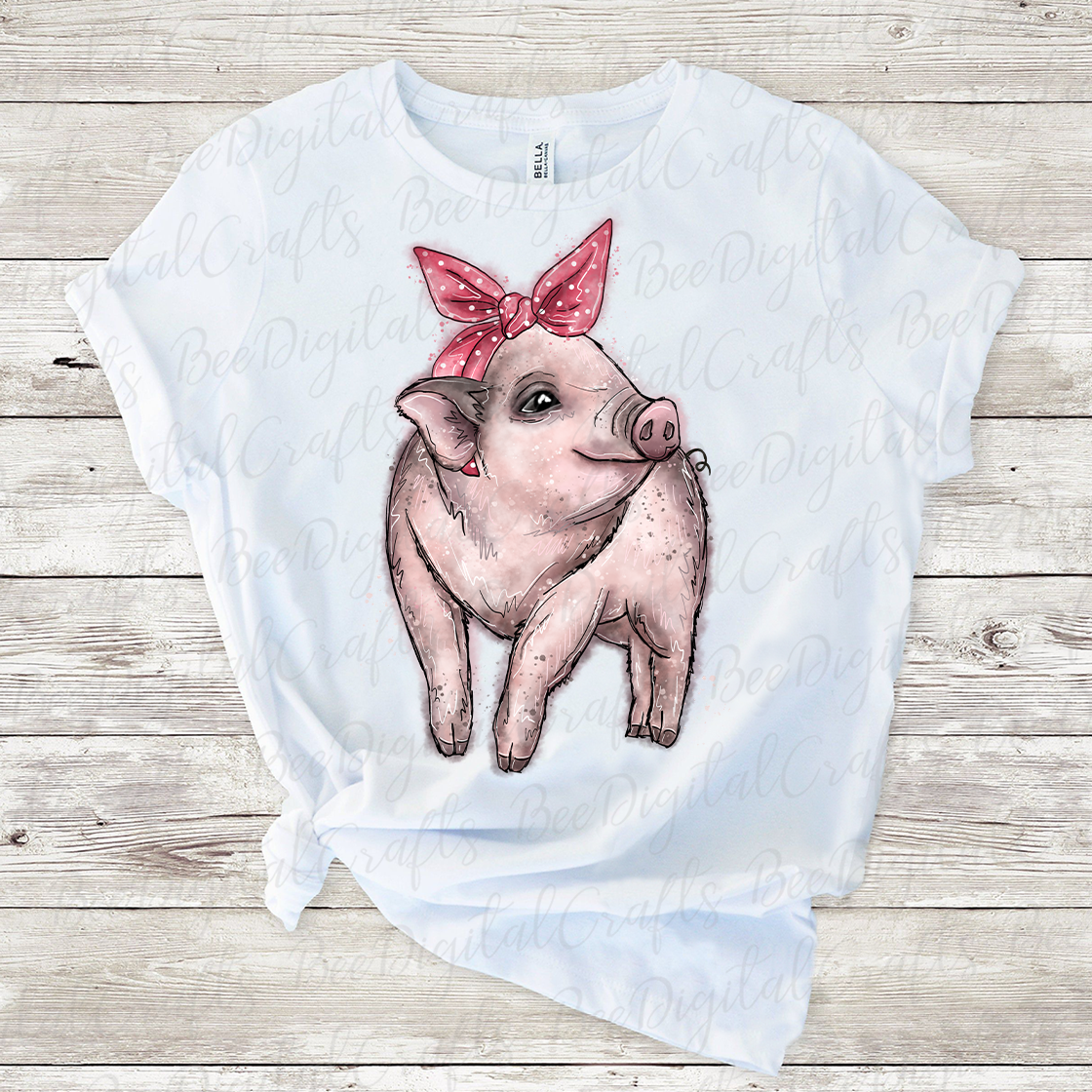 Pig with bandana sublimation design