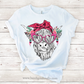 Valentine highland cow with glasses and bandana sublimation design