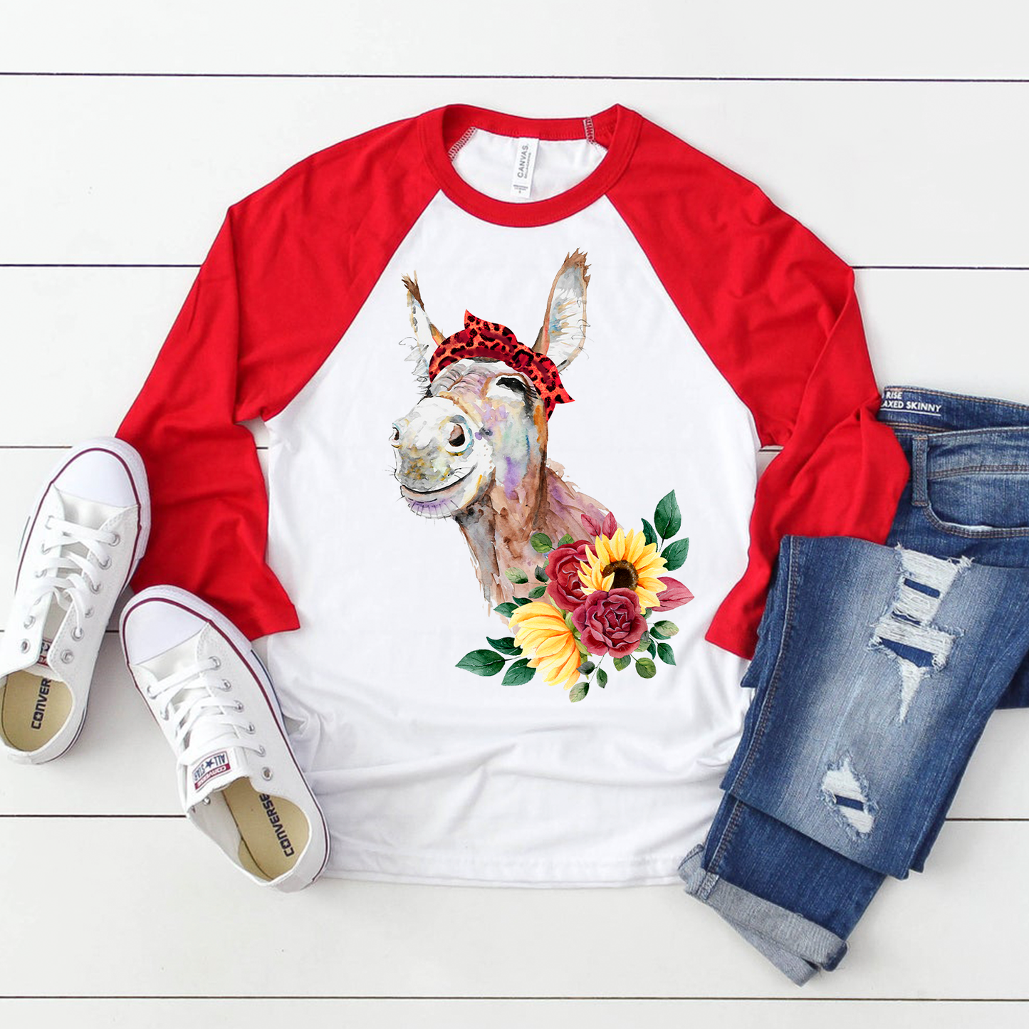 Donkey sunflower sublimation design