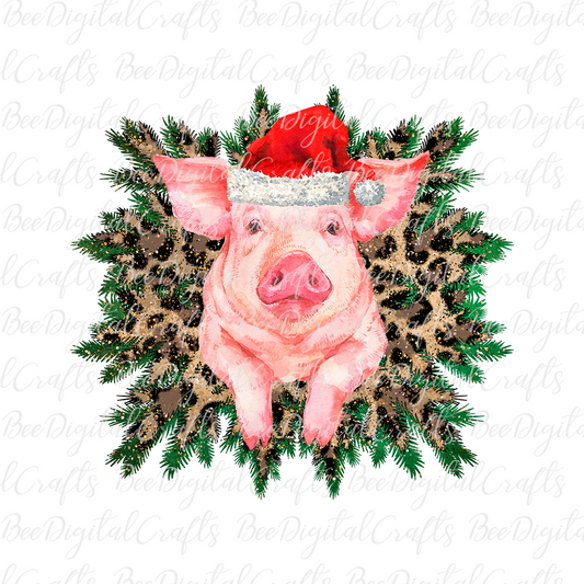 Christmas pig sublimation design