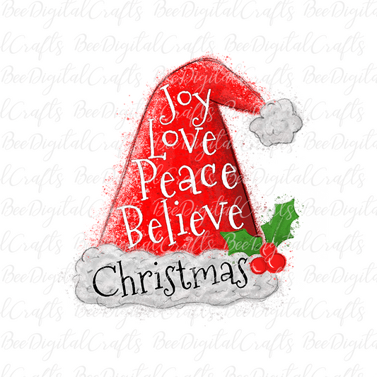 Joy love peace believe sublimation design