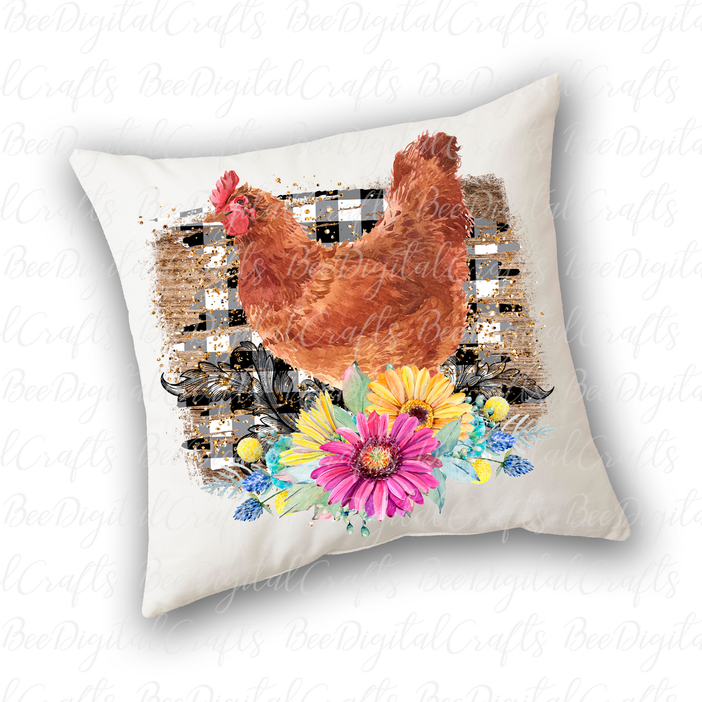 Chicken with flower sublimation design