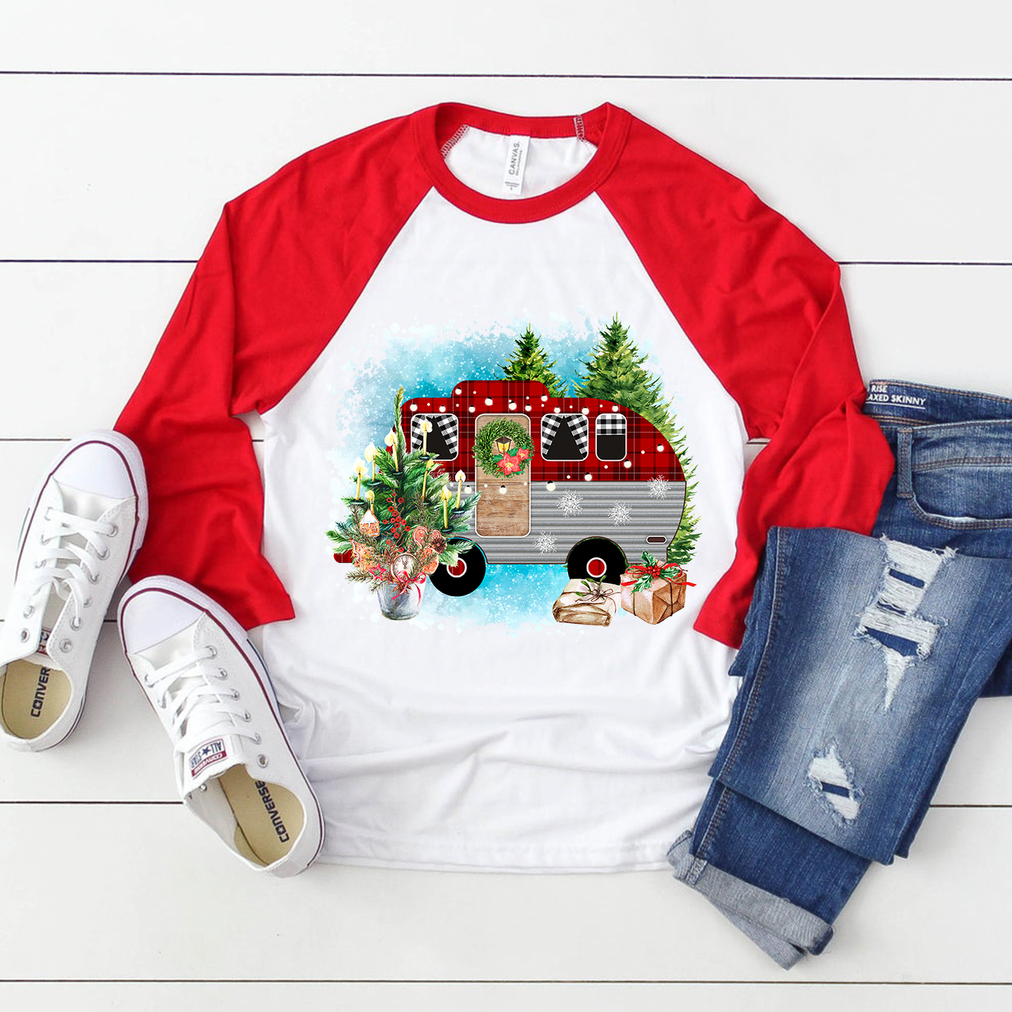 Christmas camper sublimation design