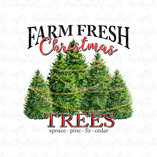 Farm fresh Christmas tree sublimation design