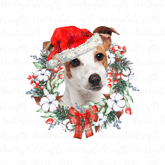 Christmas Jack Russell Terrier sublimation design