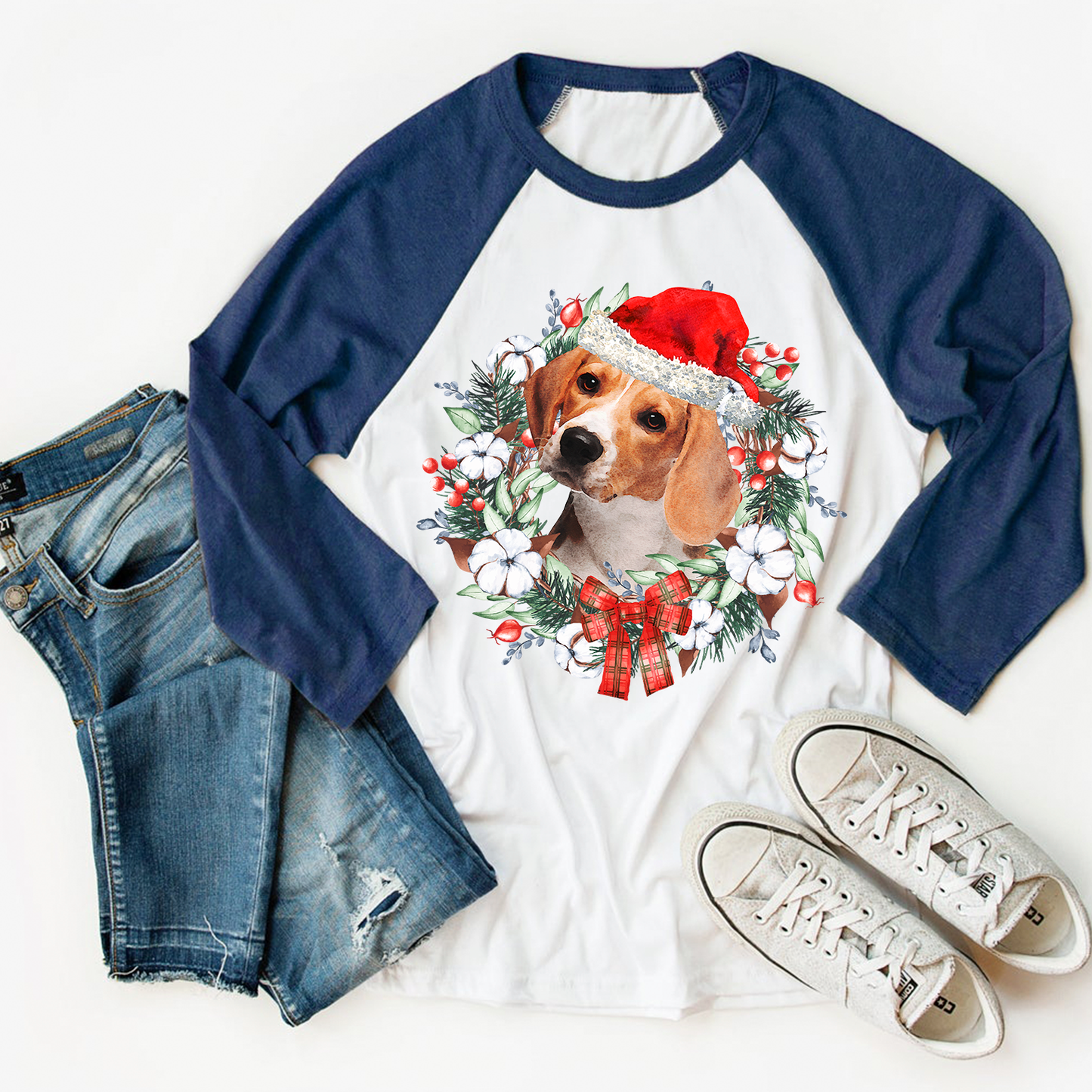 Christmas beagle dog sublimation design