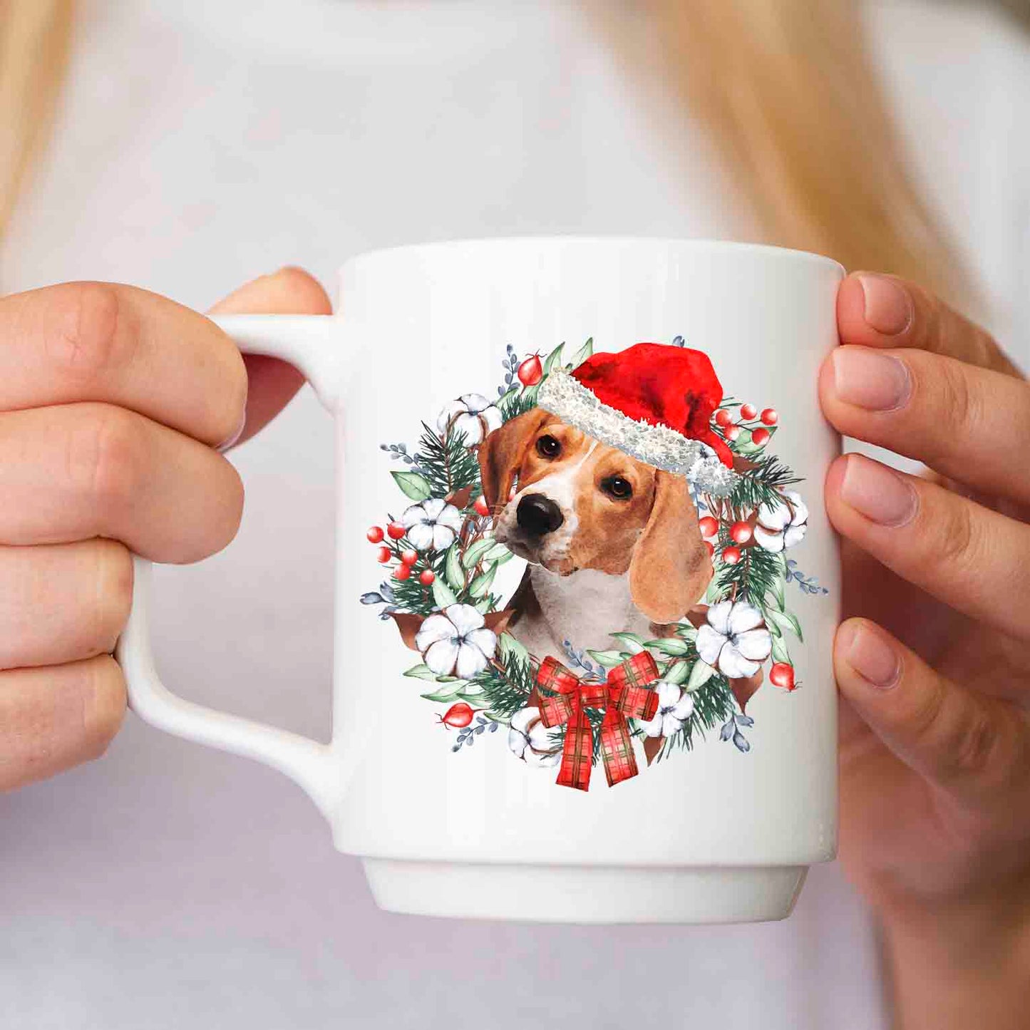 Christmas beagle dog sublimation design