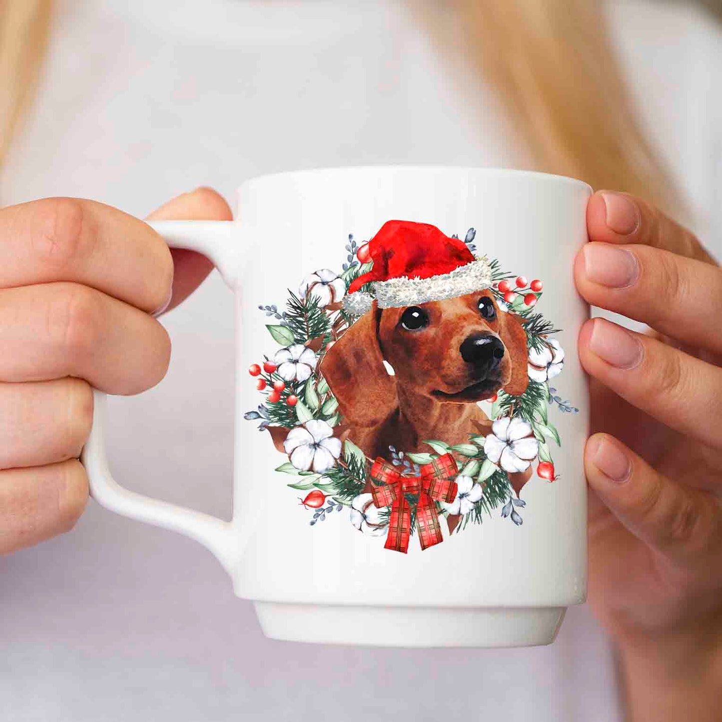 Christmas dachshund sublimation design