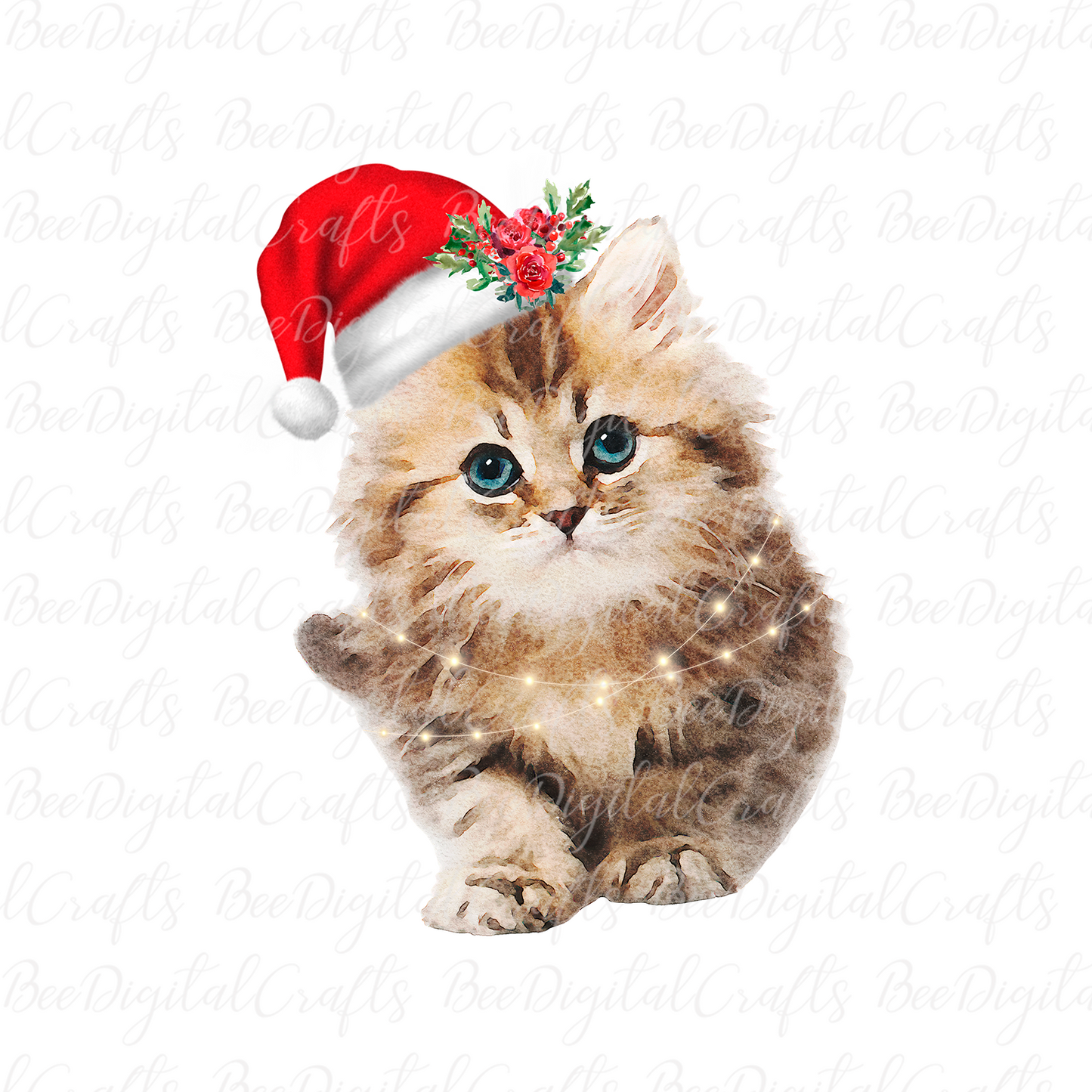 Christmas cat sublimation design