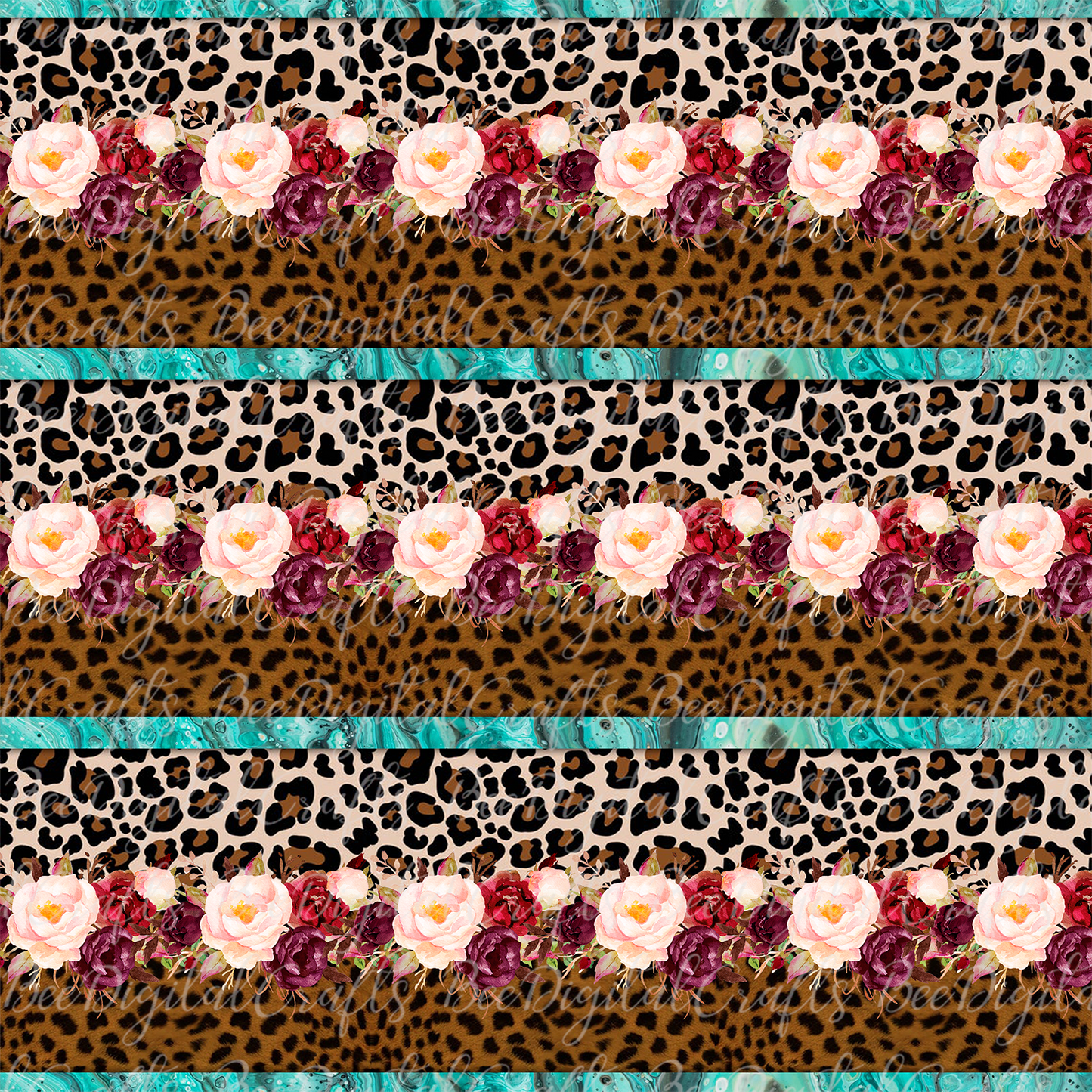 Cheetah flower background sublimation design