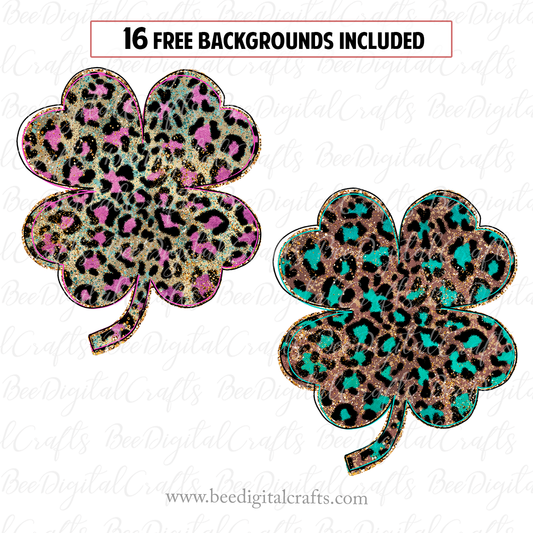 Leopard shamrock sublimation design