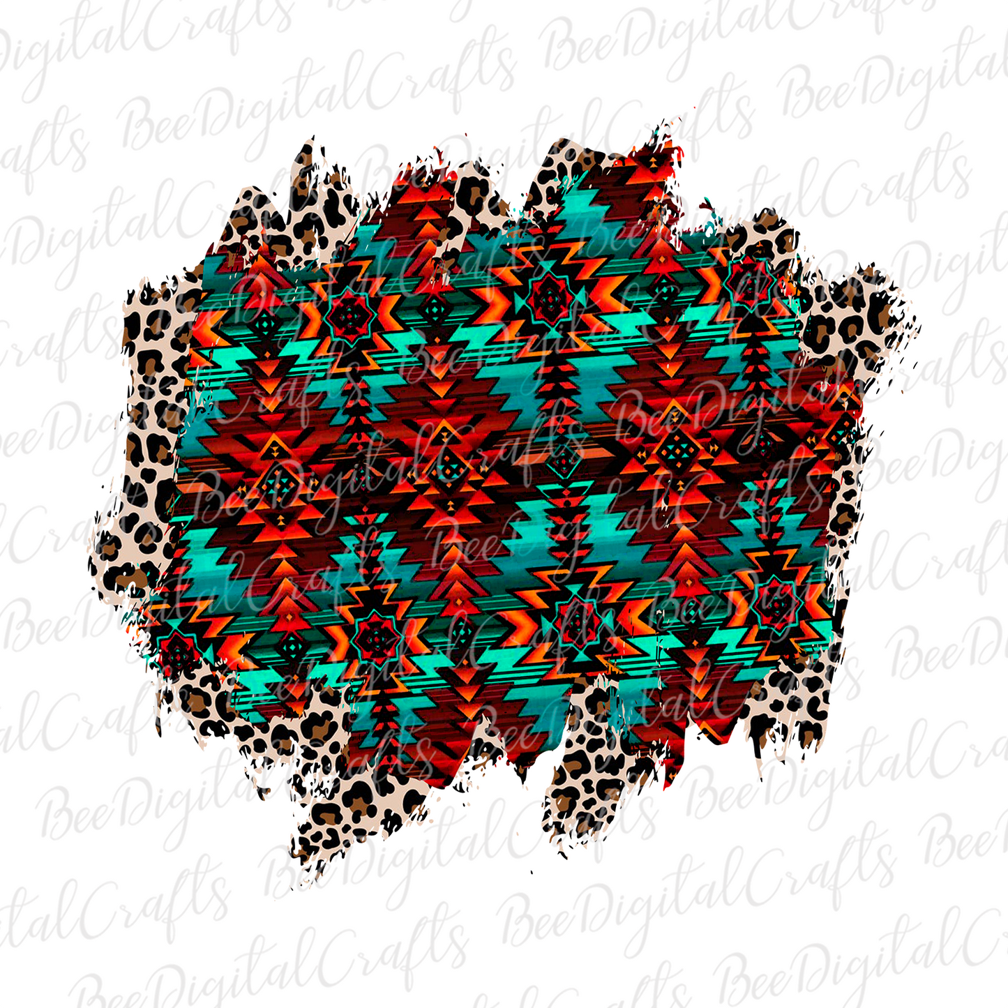 Aztec leopard background sublimation design