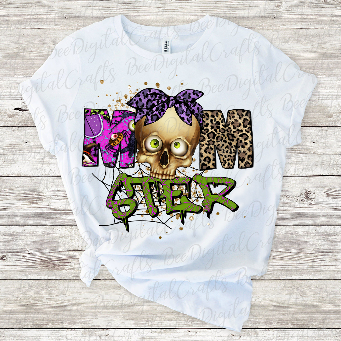 Momster halloween skull sublimation design