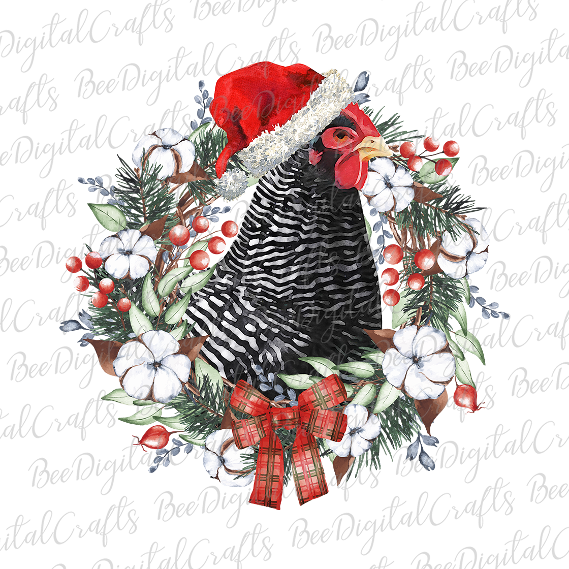 Christmas chicken sublimation design