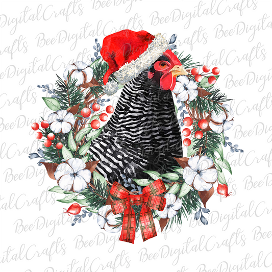 Christmas chicken sublimation design